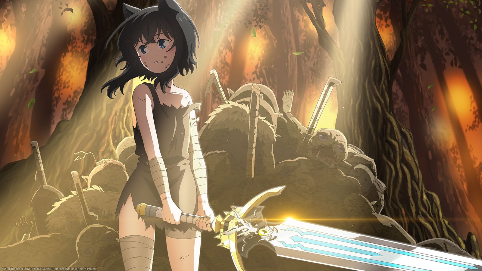 Fran e Teacher em Reincarnated as a Sword temporada 2